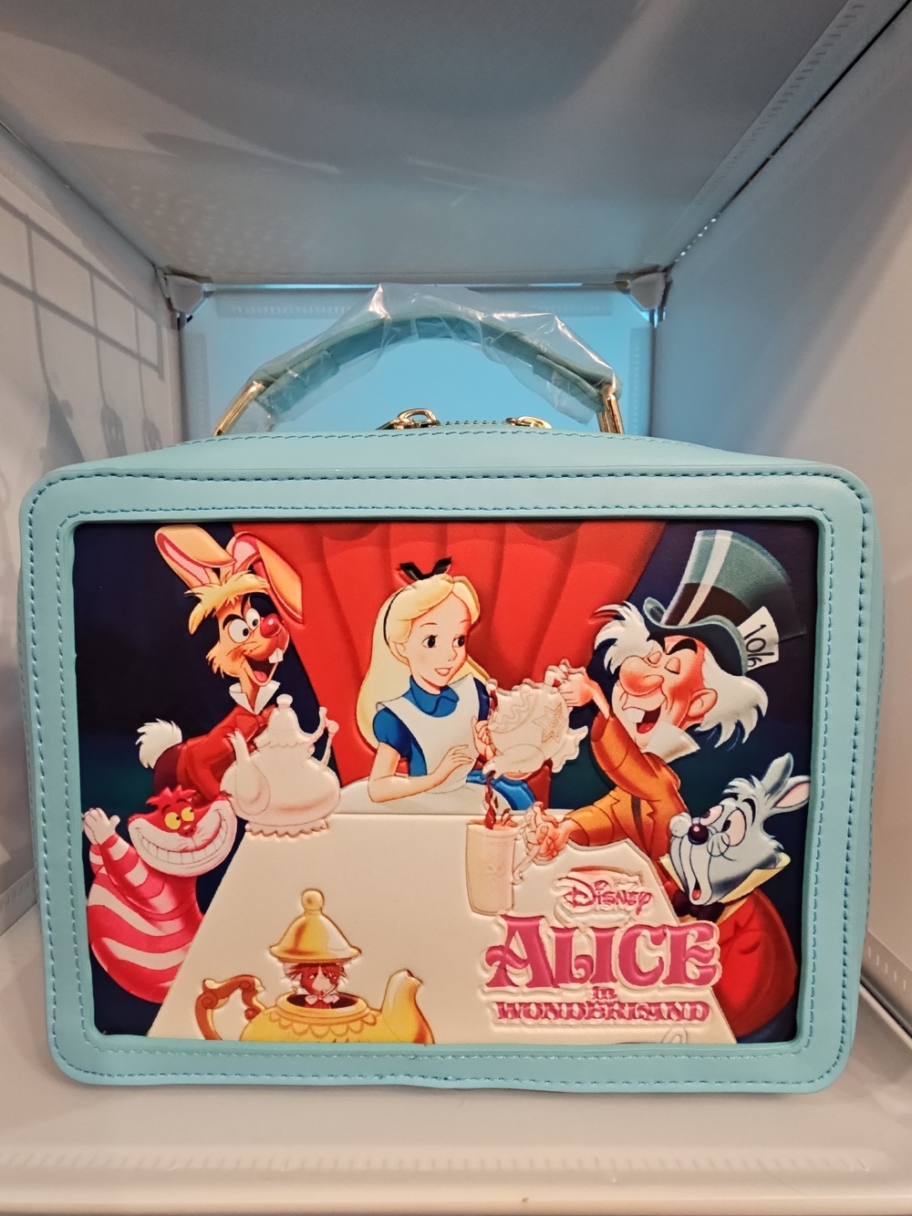 Disney Alice in Wonderland Teatime Box Bag in Light Blue By Loungefly